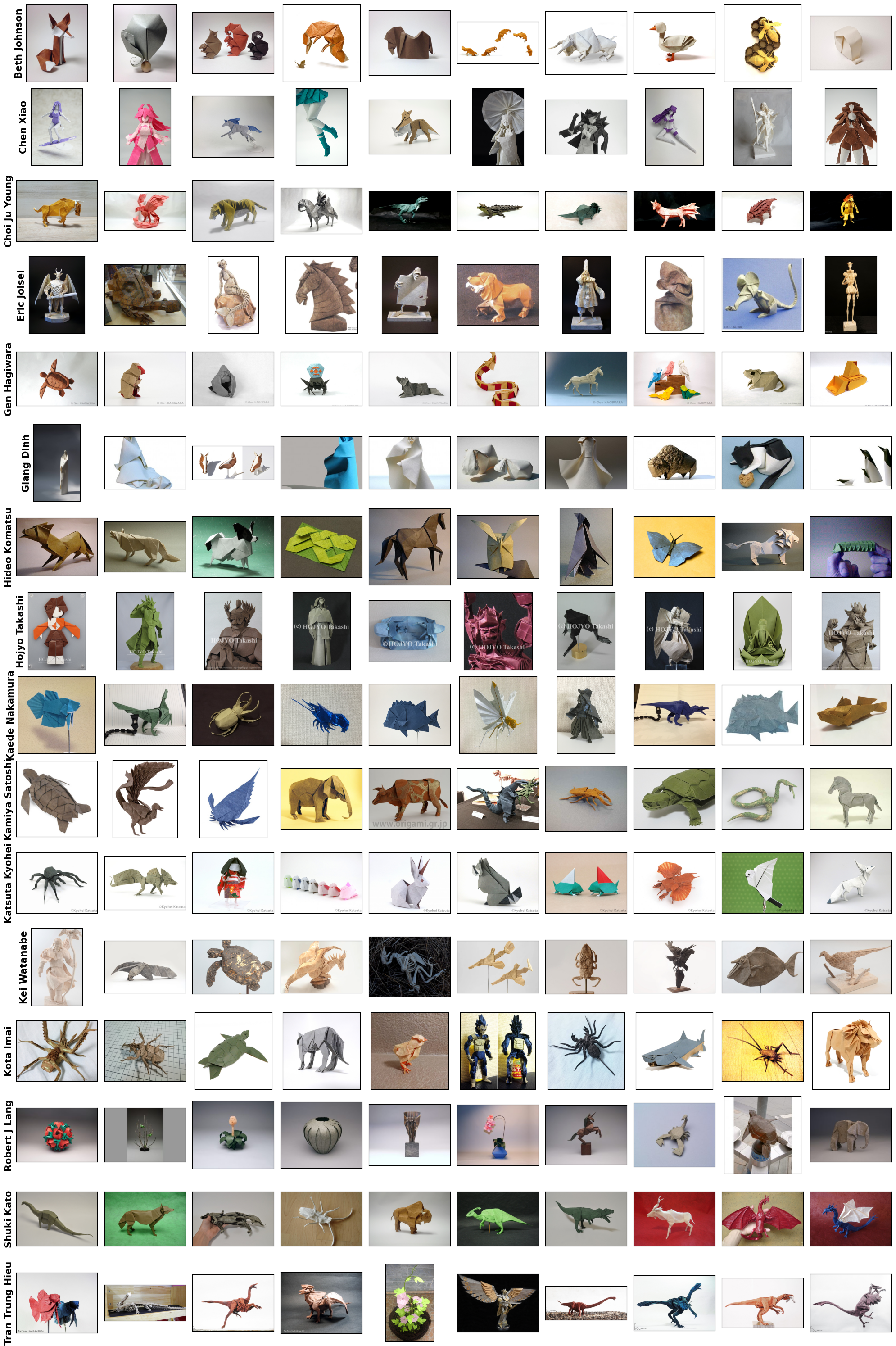 Origamists and their models